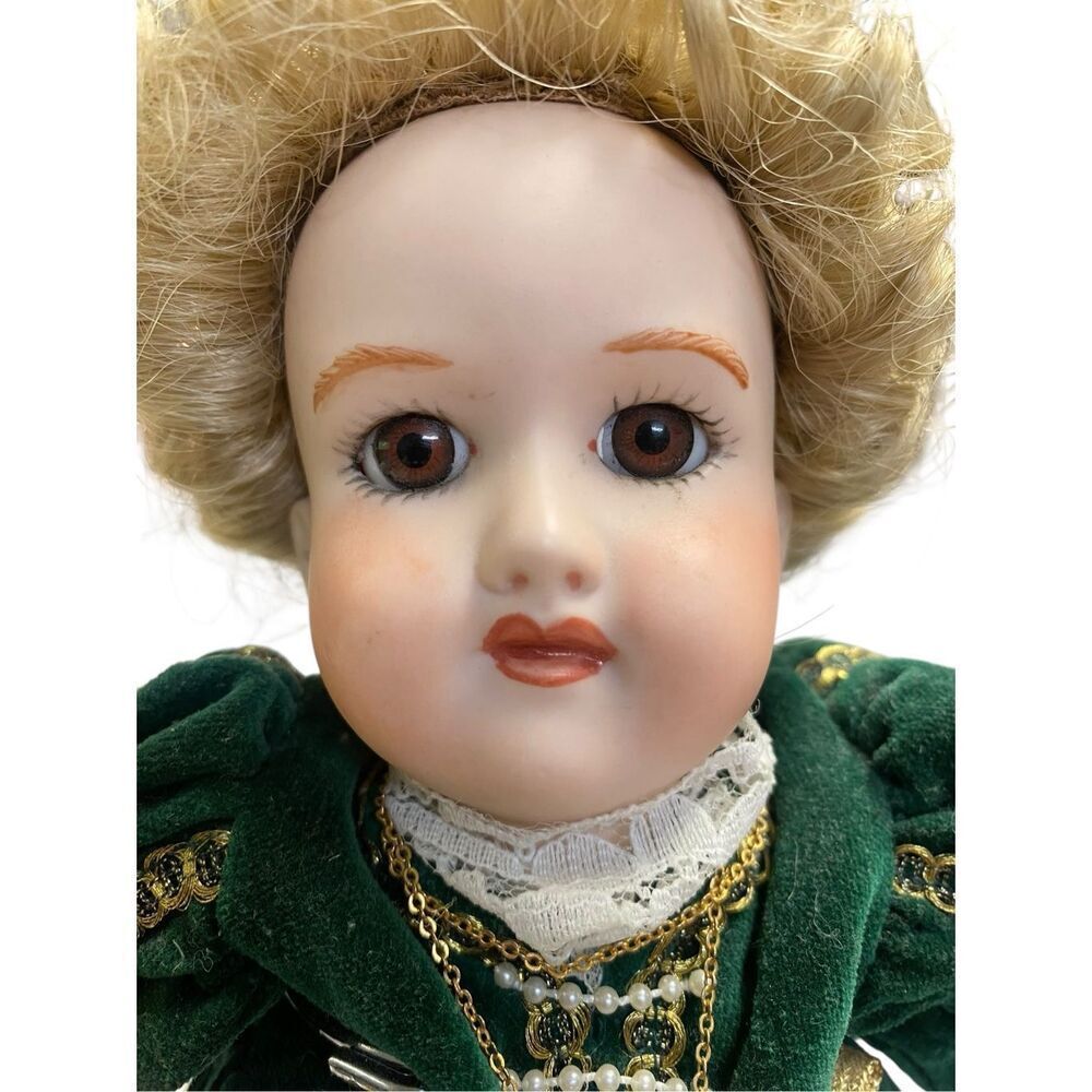 12.5” German Bisque Doll AM 390 6/0 Armand Marseille with Stand - Picture 7 of 11